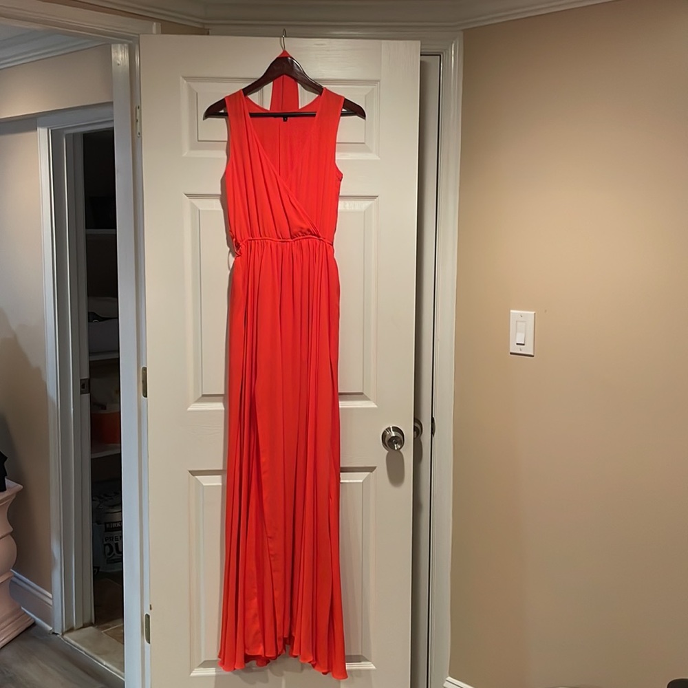 VICI Oliviacious bright orange flowy dress size small - Picture 3 of 5